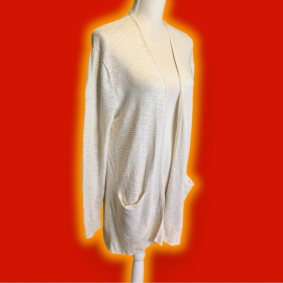 Madewell ‘Summer Ryder Cardigan Sweater in Stripe’ in “Pearl Ivory” Size Small - Picture 15 of 16